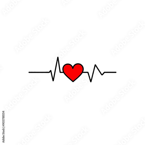 Heart Rate Monitor with Red Heart Icon