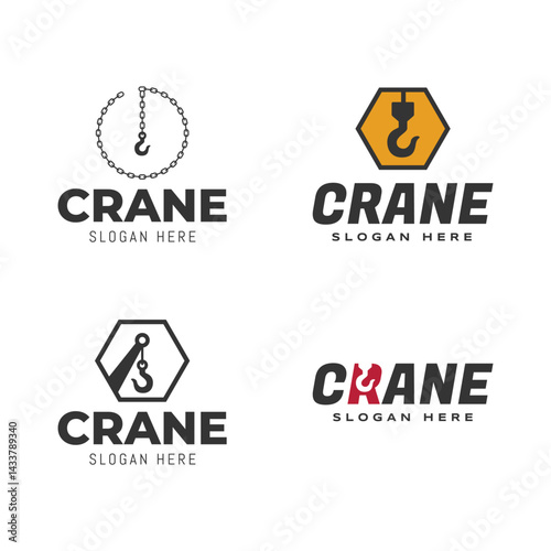 Set of Towing or crane logo design template
