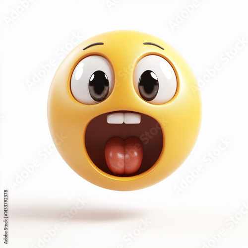 Wow and care emoji reactions in motion isolated on white background