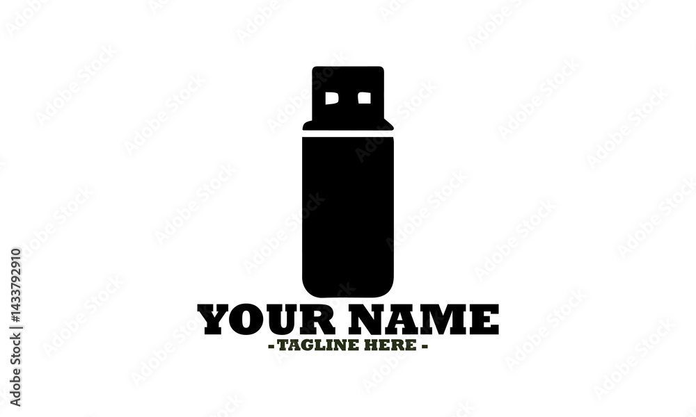 Simple black outline of a portable USB flash drive for data storage on a white background. Technology concept, USB logo icon and illustrasion USB vector logo design Simple black outline of a portable USB flash drive for data storage on a white background. Technology concept, USB logo icon and illustrasion USB vector logo design