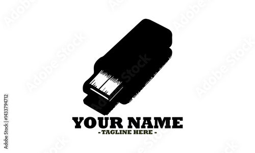Simple black outline of a portable USB flash drive for data storage on a white background. Technology concept, USB logo icon and illustrasion USB vector logo design