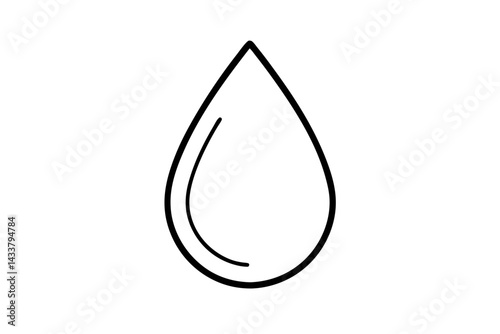 Minimal Water Droplet Line Art – Simple Hydration & Nature Symbol in Outline Style

