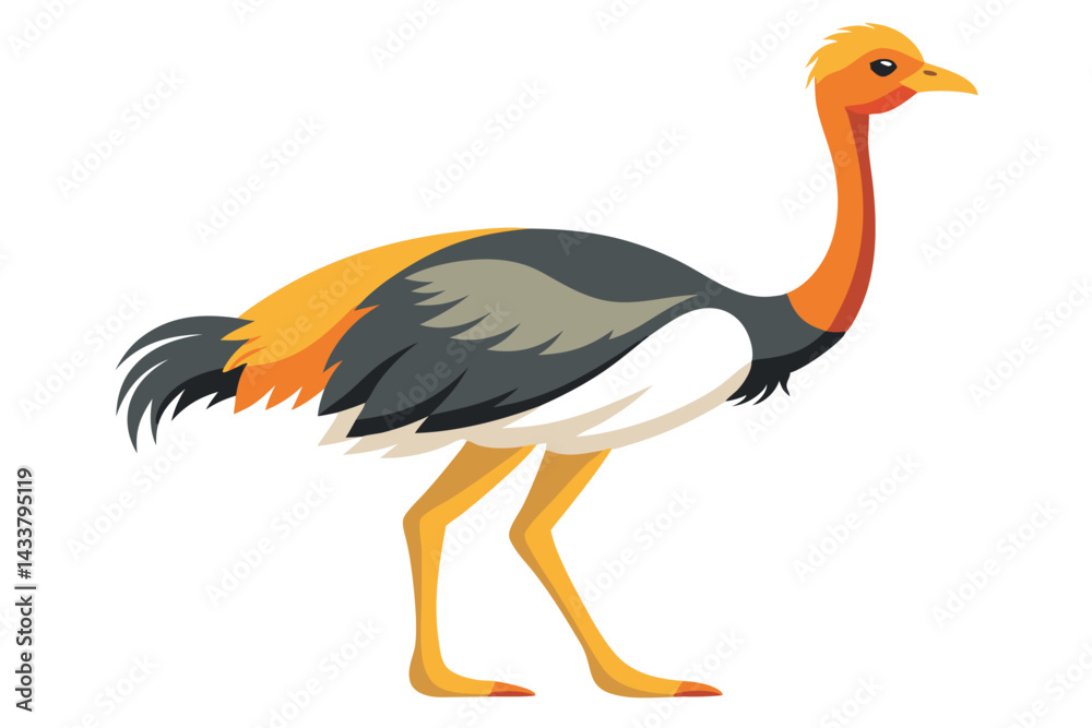 Fototapeta premium Ostrich isolated illustration on white background. 