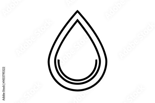 Minimal Water Droplet Line Art – Simple Hydration & Nature Symbol in Outline Style


