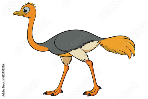 Ostrich isolated illustration on white background.

