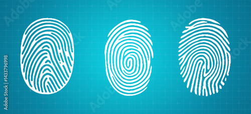 Fingerprint icons. Vector finger print touch ID illustration. Verification. eps10 