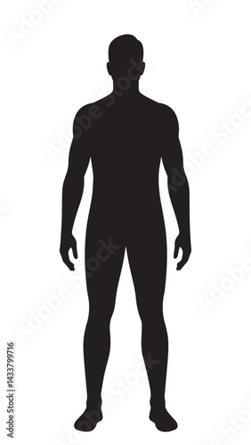 Casual Man Silhouette – Full Body Relaxed Male Vector Illustration
