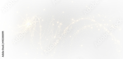 Festive gold sparkle dust PNG. Transparent shimmer particle with glowing confetti dust effect.