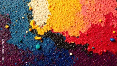 Closeup of abstract rough colorful multicolored art painting texture, with oil brushstroke, pallet knife paint on canvas