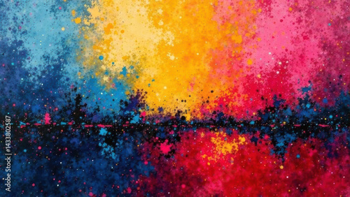 Abstract canvas with bright colors and grunge textures