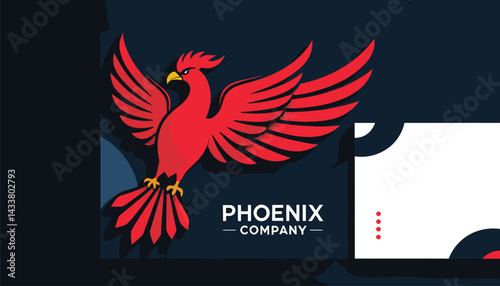 Phoenix Company Logo Design_Modern Corporate Identity with Red Phoenix Bird Symbol_Creative Branding Solutions for Business Success_Professional Logo Design Services