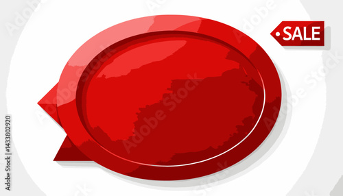 Red Glossy Sale Banner Template_Modern Advertising Sign with Special Offer_Eye Catching Design for Promotions and Discounts_Marketing Material to Attract Customers