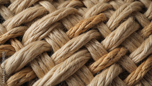 Braided rope texture in rustic natural fibers