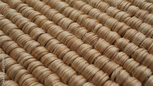 Coiled rope texture in natural brown tones