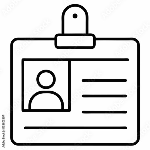 Identification card outline on white background.