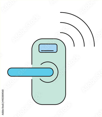 Illustration of a smart door lock with wireless connectivity feature