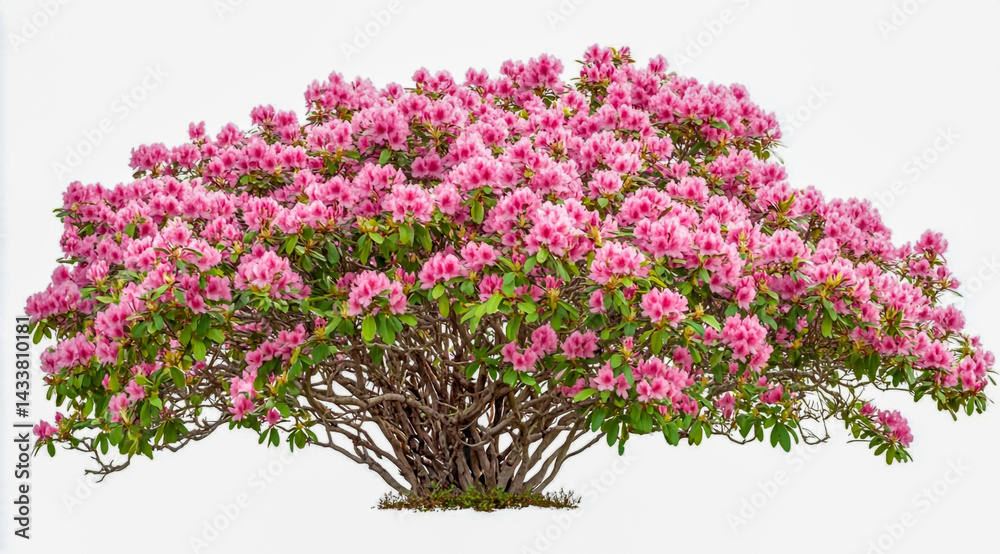 Obraz premium Large rhododendron bush with pink flower