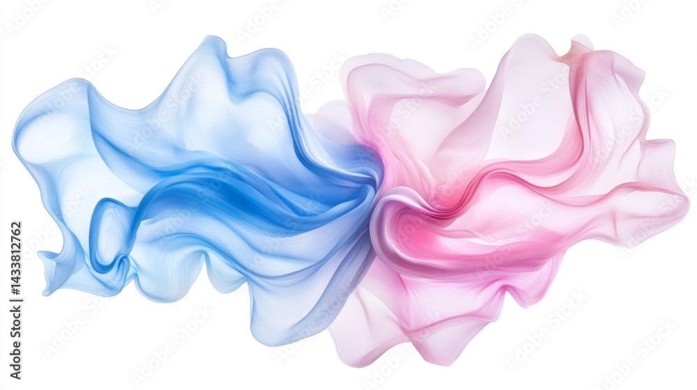 Abstract Blue and Pink Fabric Swirls Abstract Blue and Pink Fabric Swirls