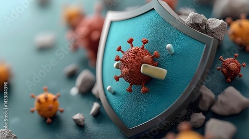 Medical shield protecting against virus particles