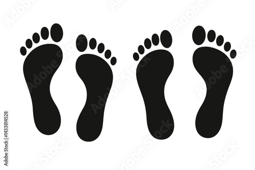 Footprints icon set ideal for various design projects and educational materials