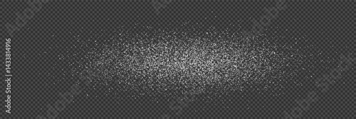 Sugar or salt powder splashing on table or countertop in perspective. Snow texture. Oval trace of sifted flour on surface. Vector illustration