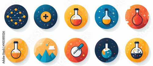 Science icons lab with chemistry.