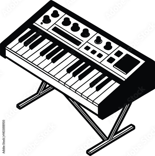 piano and music notes