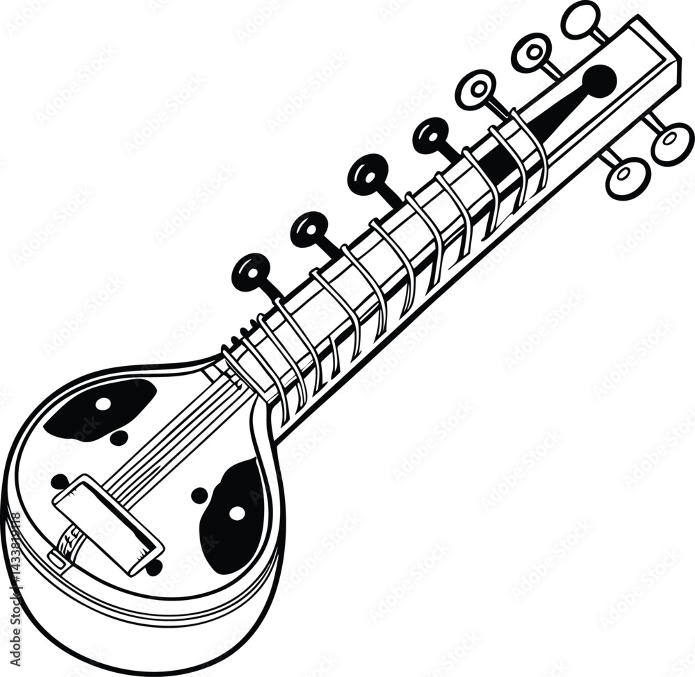 Obraz premium guitar and musical notes