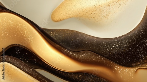 Abstract fluid art with gold glitter, luxury background. Perfect for cosmetics, jewelry, and premium product design.
