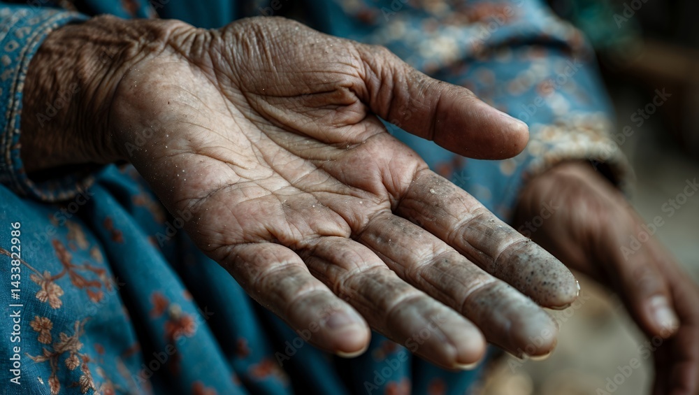 Fototapeta premium Aging gracefully close-up of a weathered hand