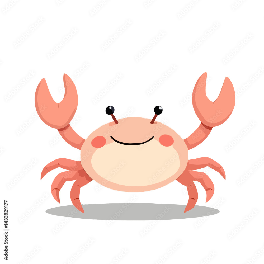 Fototapeta premium Cute Little Cartoon Crab Illustration