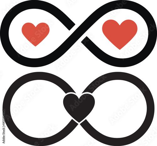 Infinity Love Symbol Variations Vector Illustration