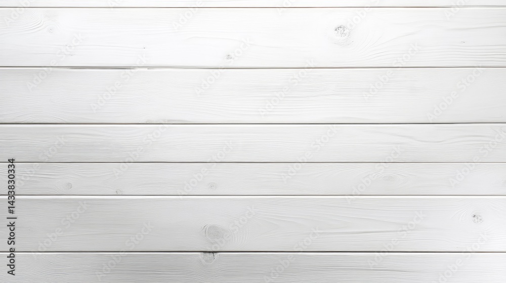 Obraz premium White painted wooden planks. Close up of horizontal wood slats. Simple, clean, and classic