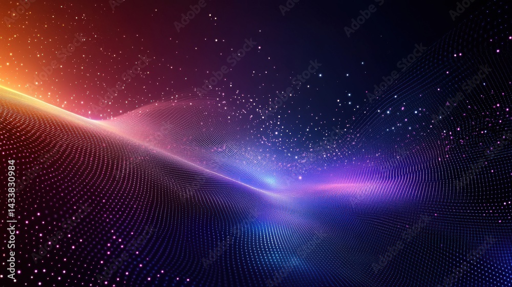 Fototapeta premium Abstract Digital Waveform in Cosmic Colors