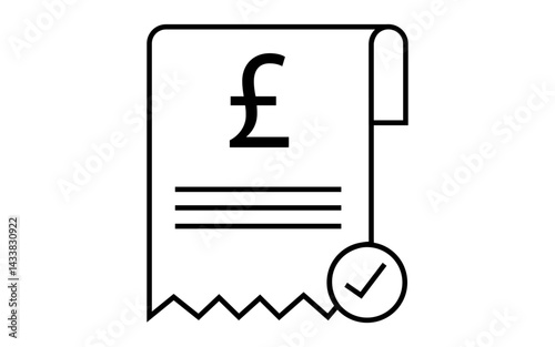 Receipt image with pound symbol, pound symbol receipt vector image, png receipt image with pound symbol.