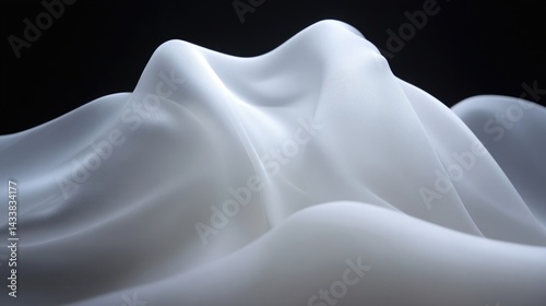 Abstract drapery, soft folds of white fabric