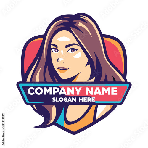 Stylish female figure, cosmetic focused logo