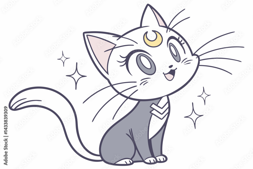 Obraz premium vector illustration of a cat