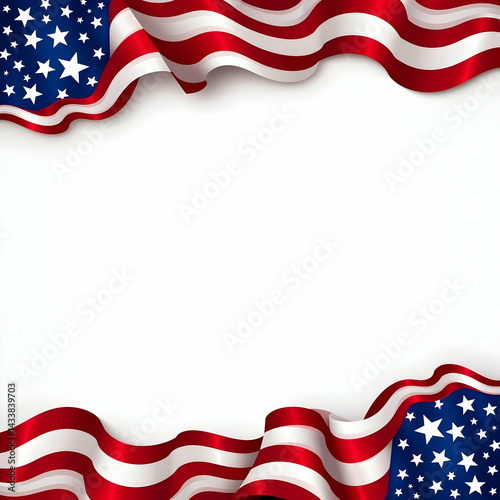 Stars and Stripes Patriotic Border for Memorial or Labor Day