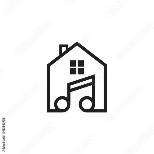 Simple Music House Logo, Music House Studio Logo Design Inspiration
