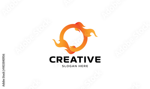 Flame letter o logo Art & Illustration