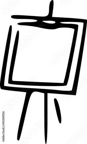 A Musician's Empty Music Stand Ready for a Performance A Simple Black and White Illustration
