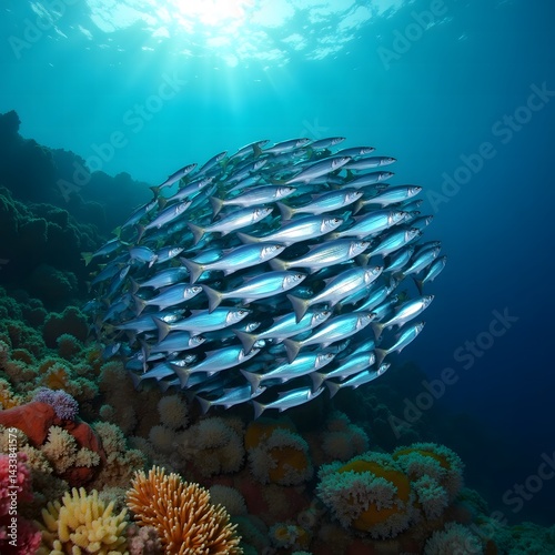 coral reef and diver