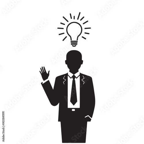man with idea bulb