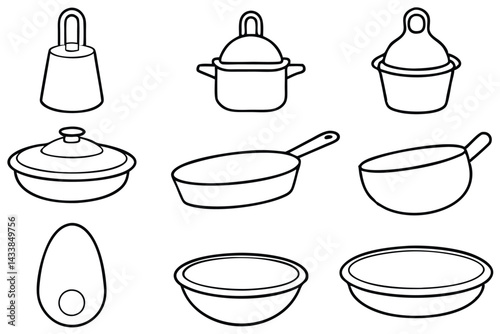 Bedpans for hospital care line art