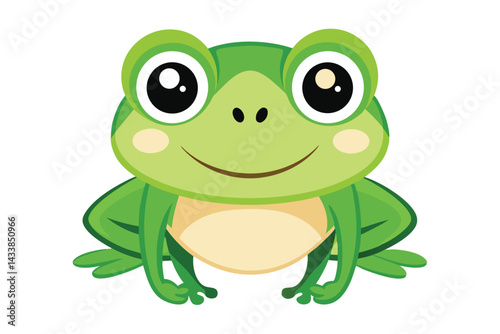 Vector of cartoon frog illustration on white.