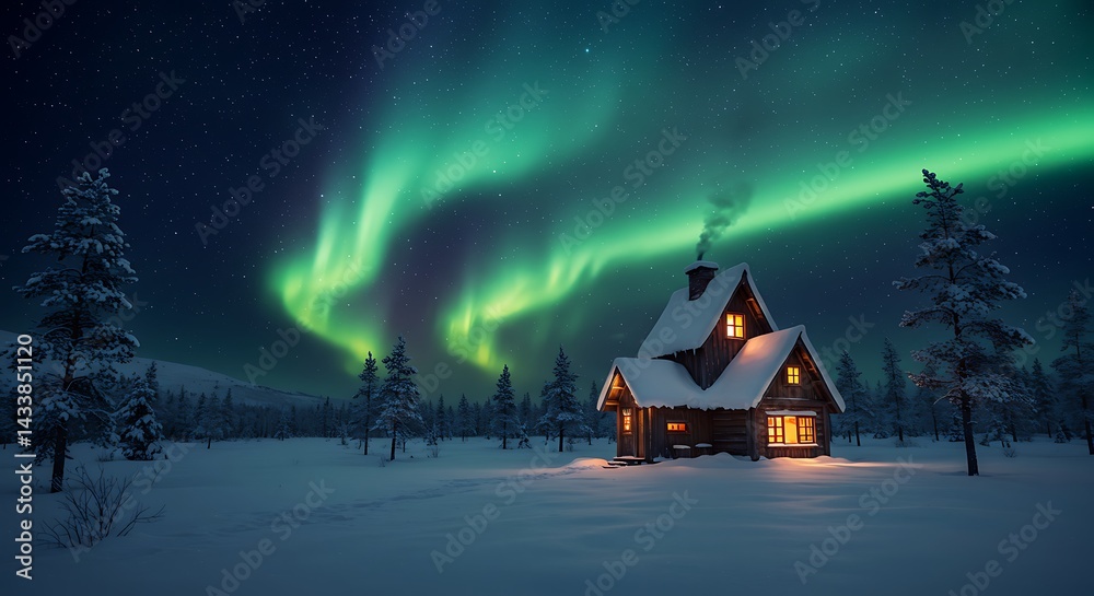Naklejka premium Aurora's Embrace AI Generated