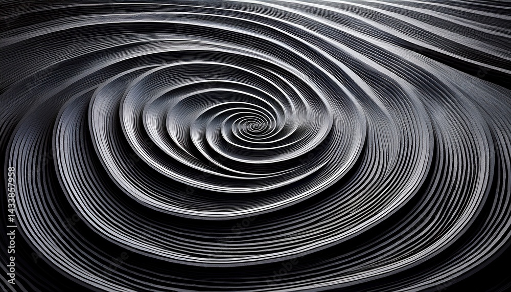Dynamic spiral patterns abstract art digital design monochrome aerial view visual concept for modern aesthetics Dynamic spiral patterns abstract art digital design monochrome aerial view visual concept for modern aesthetics