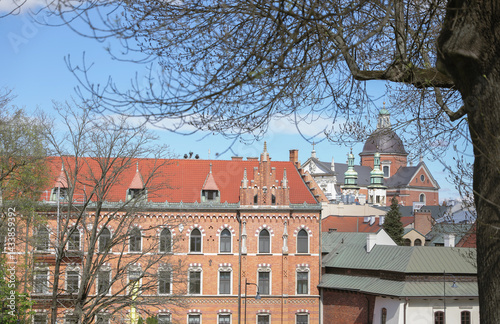 The environs of Wawel Castle in Krakow in early spring
