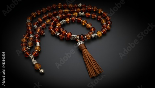 Obraz na płótnie Religious prayer beads necklace with tassel and intricate design w salonie